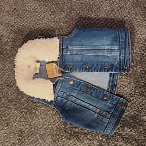 Denim Fur Vest